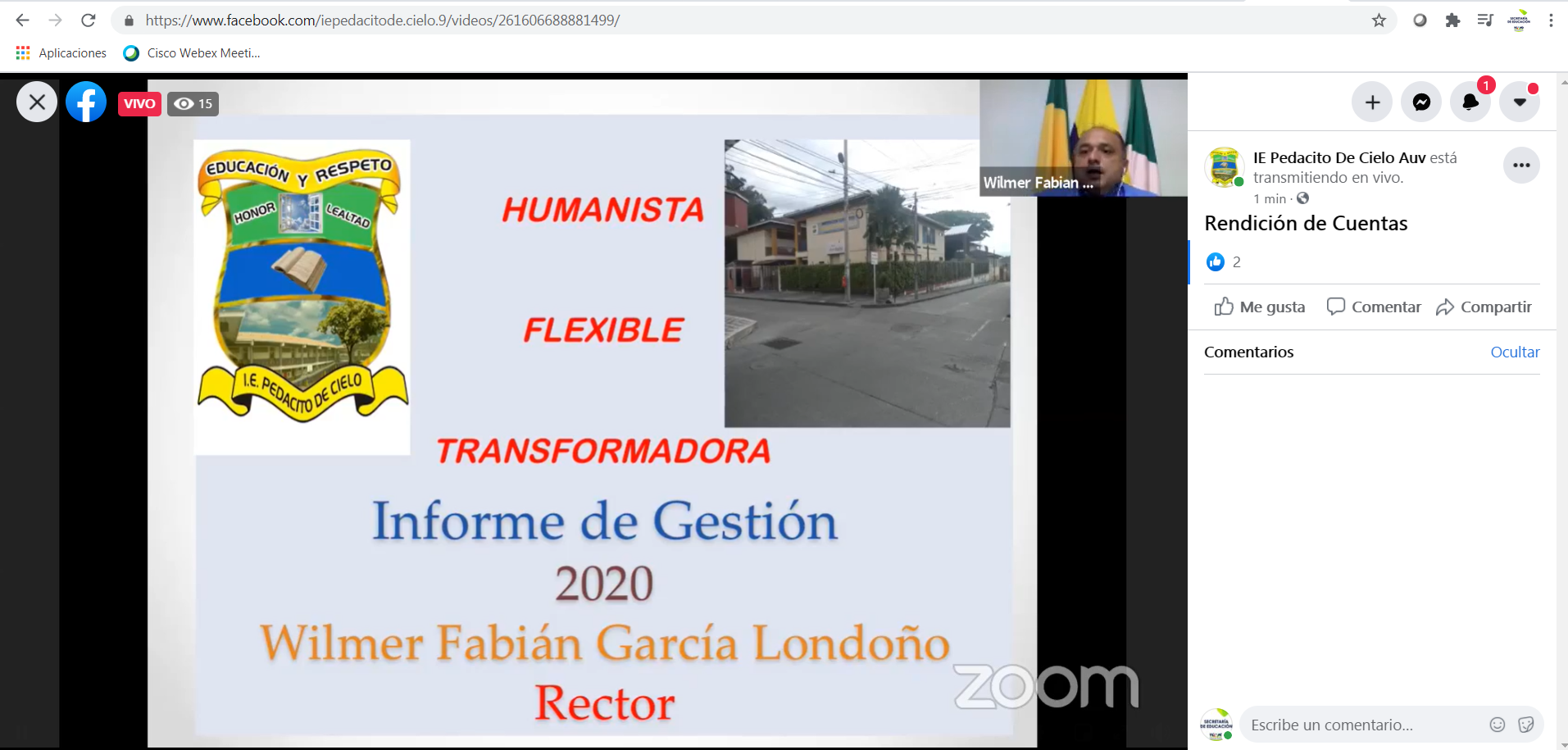 RENDICIÓN PÚBLICA DE CUENTAS 2020 DE LAS INSTITUCIONES EDUCATIVAS